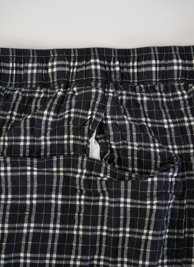 Reworn Check Cotton Cashmere Trousers Size S (313) | Charcoal/Ecru