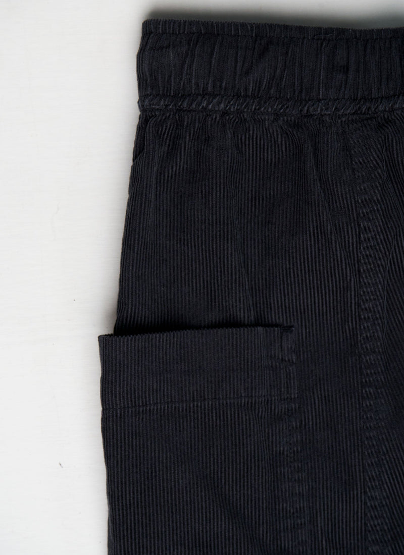 Reworn Cord Pull On Trousers Size M (257) | Charcoal