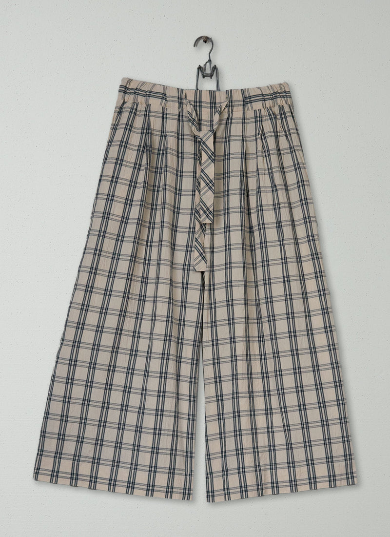 Reworn Check Cotton Culottes Size L (1690) | Multi