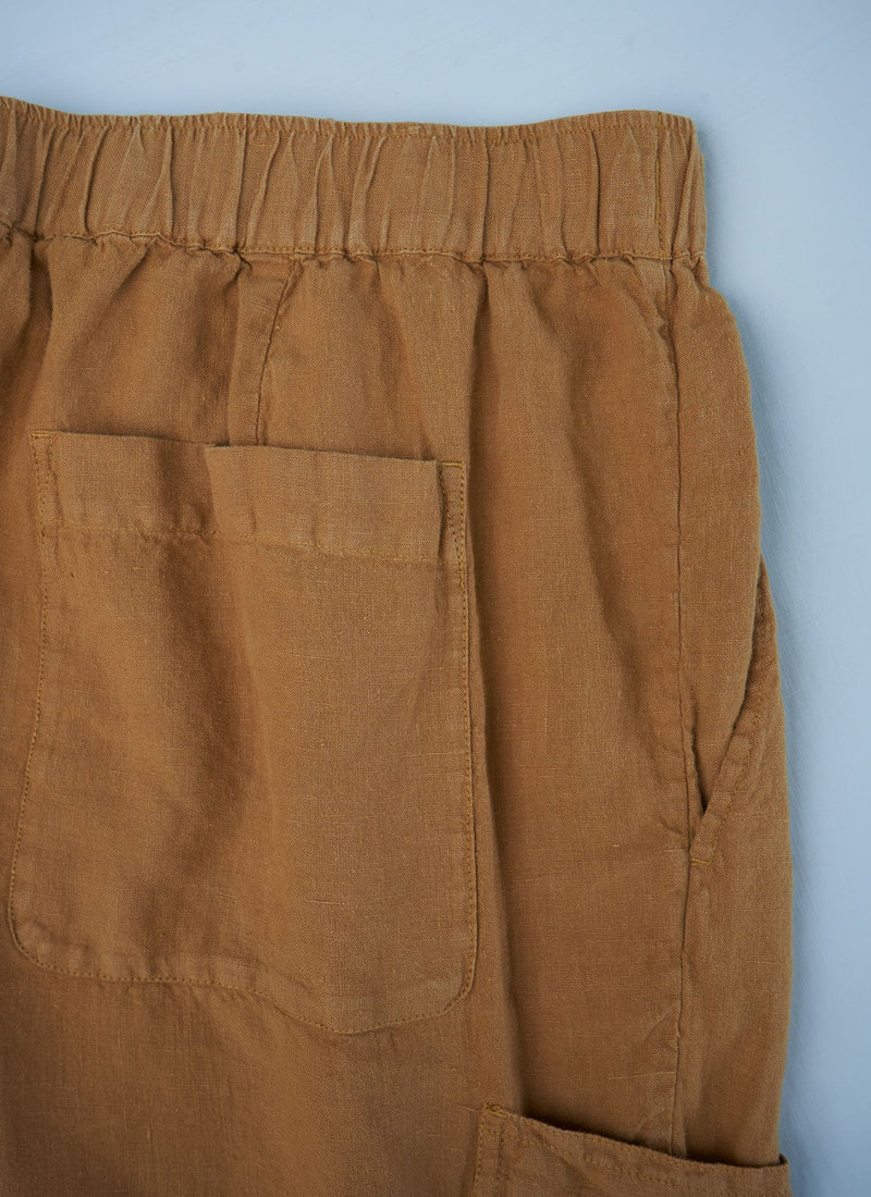 Reworn Linen Trousers Size XL (275) | Caramel