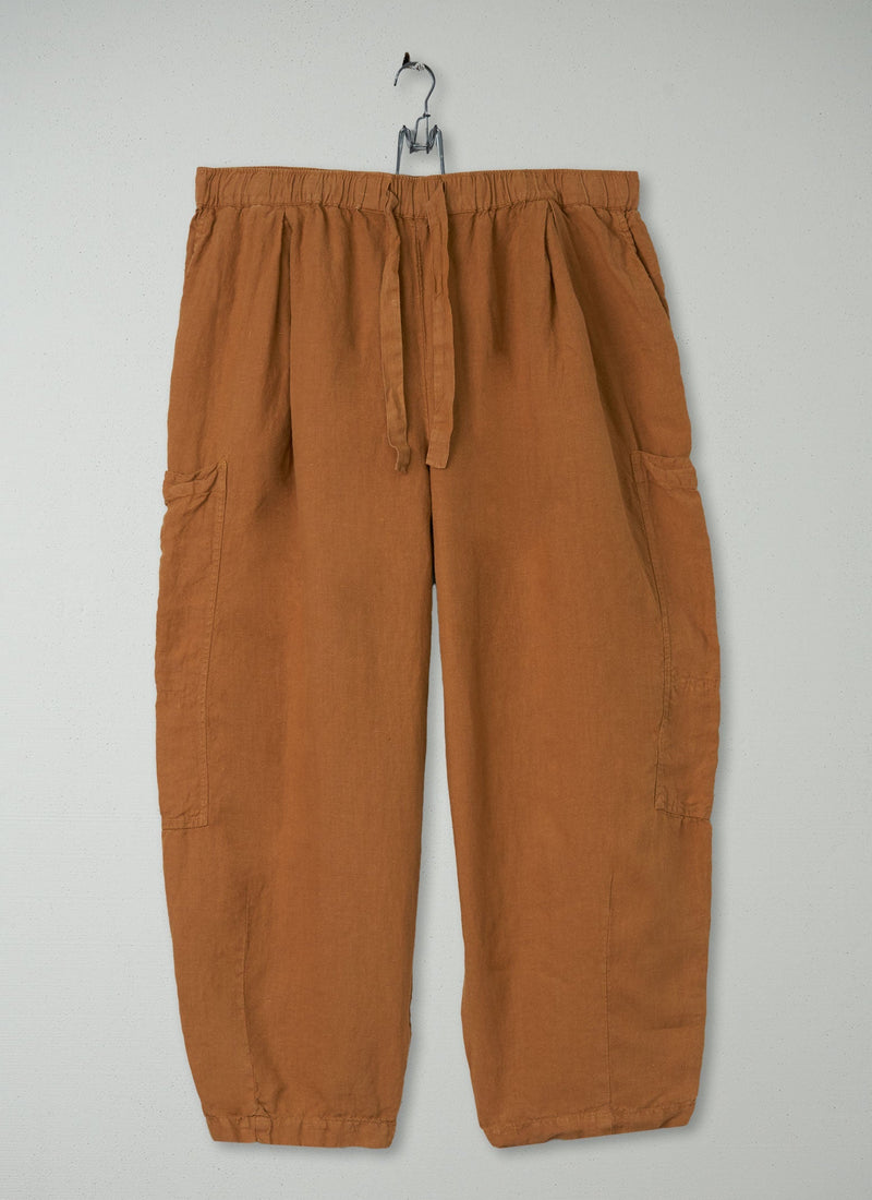 Reworn Linen Trousers Size XL (275) | Caramel
