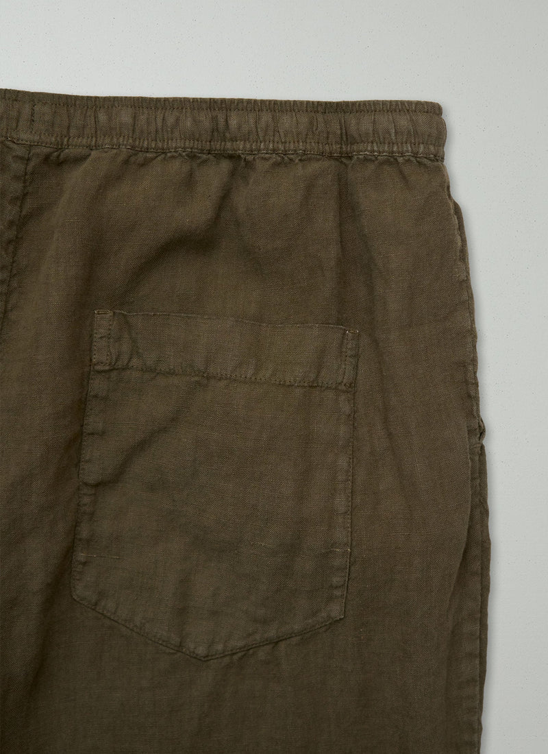 Reworn Linen Pull On Trousers Size M (1225) | Pear