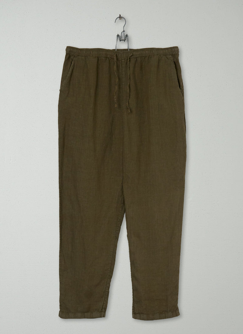 Reworn Linen Pull On Trousers Size M (1225) | Pear