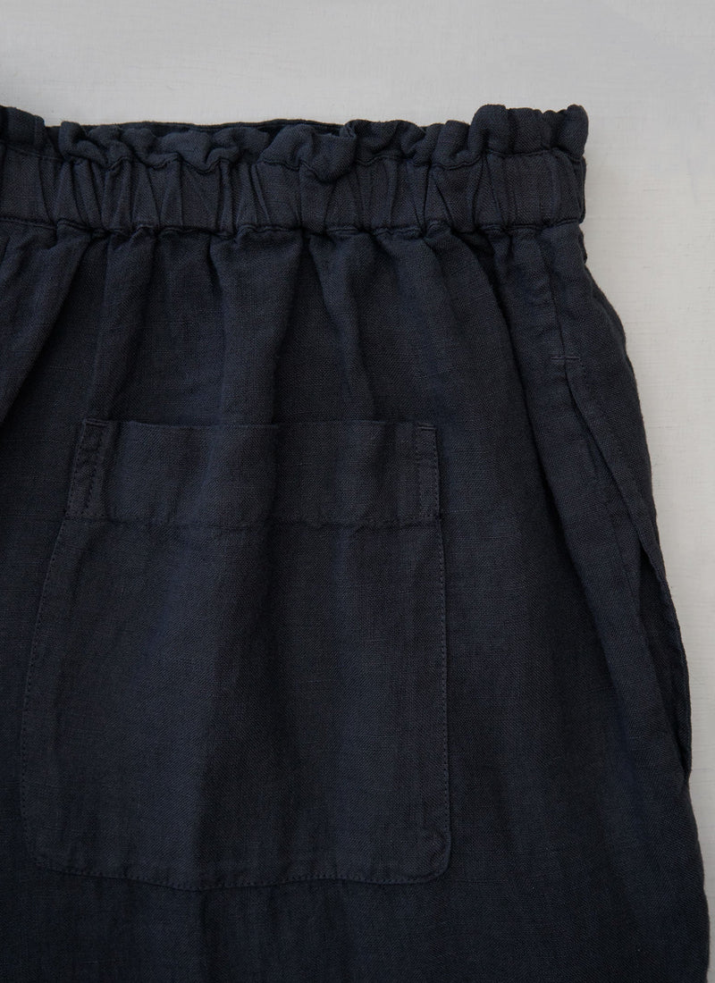 Reworn Linen Trousers Size L (1606) | Black Pepper