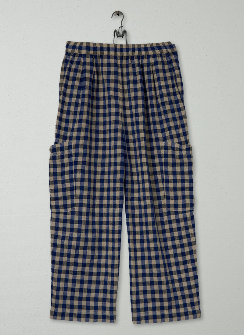 Reworn Cotton Linen Trousers Size M (1051) | Multi
