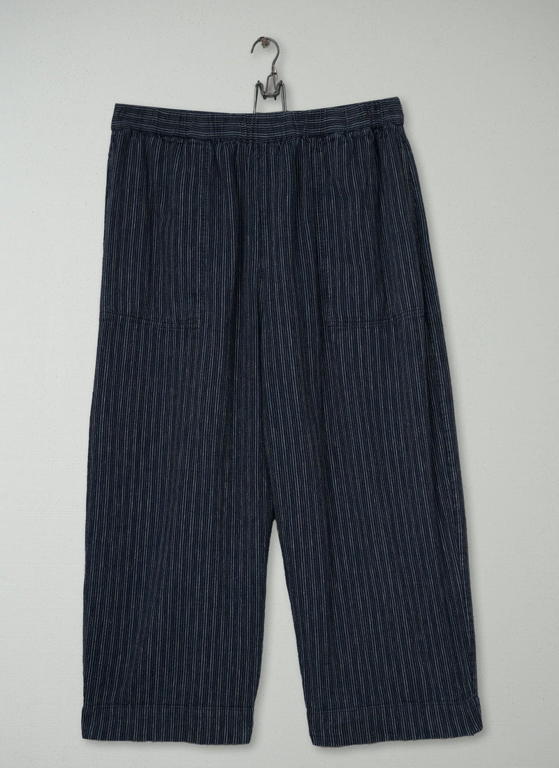 Reworn Stripe Linen Cotton Trousers Size XL (1674) | Multi