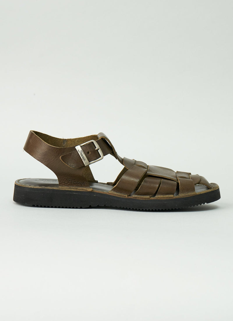 Reworn Mens Fracap Sandals Size 42 (004) | Dark Olive