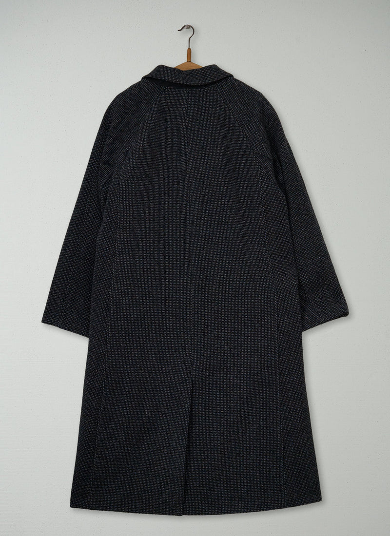 Reworn Mens Tweed Overcoat Size M (046) | Iron Grey