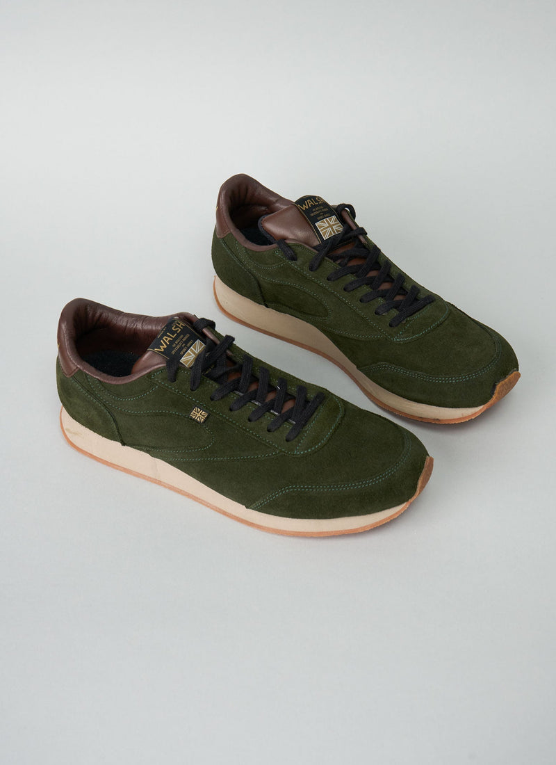 Reworn Norman Walsh Suede Trainers Size 10 (001) | Khaki
