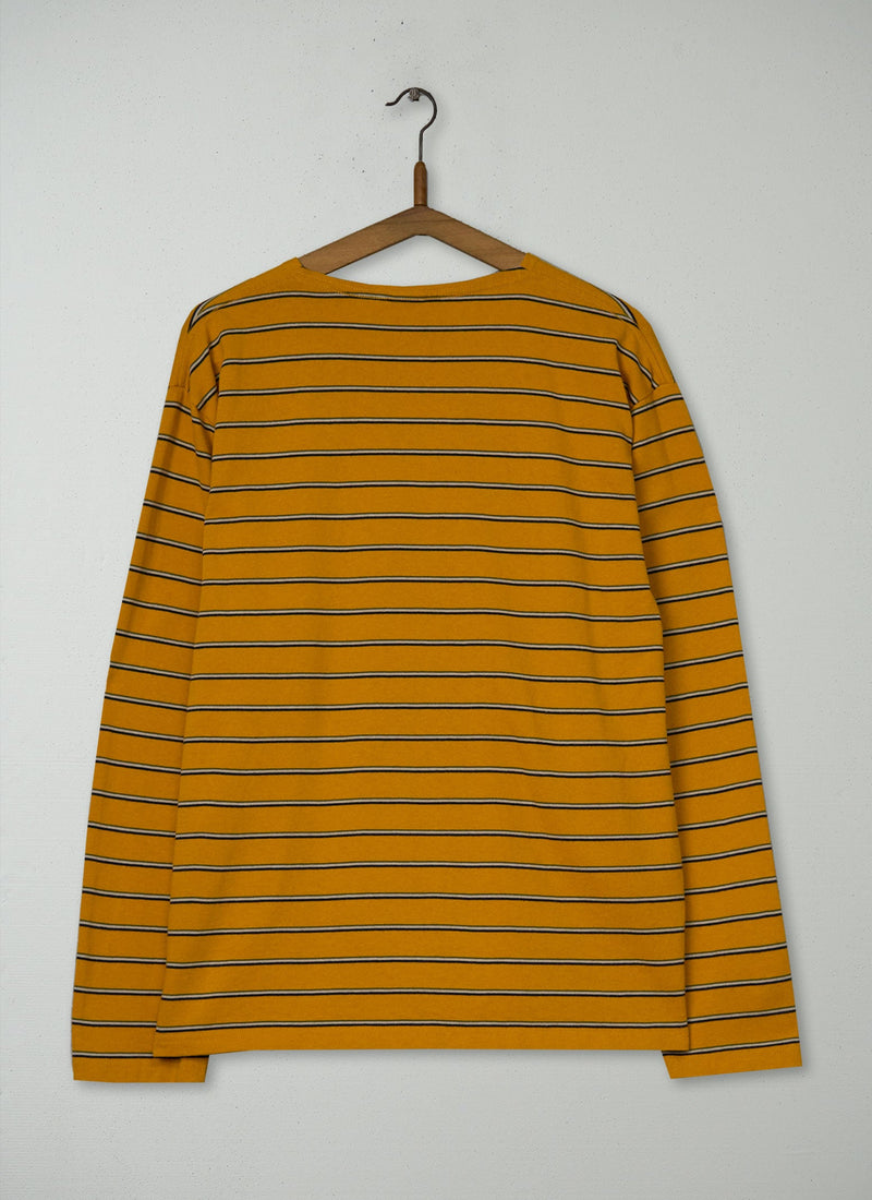 Reworn Breton Stripe Organic Cotton Long Sleeve Tee Size L (011) | Multi