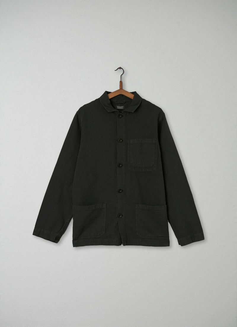 Reworn Mens Garment Dyed Jacket Size S (006) | Dark Moss