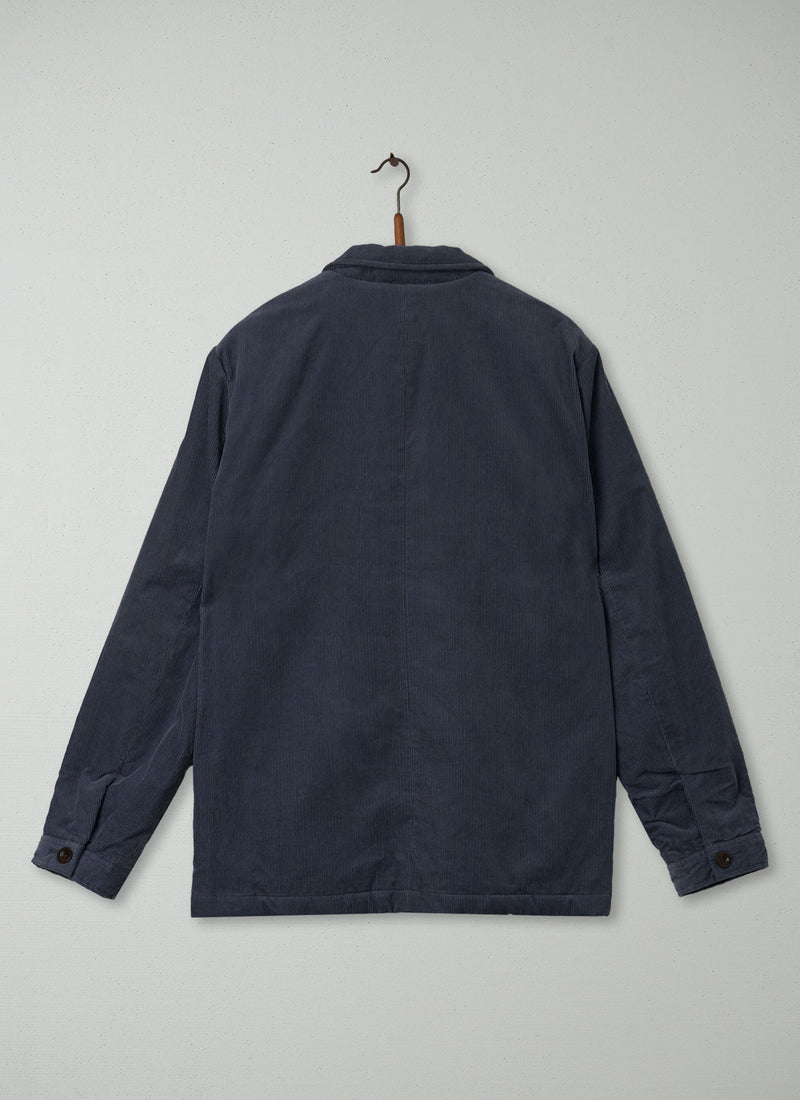 Reworn Mens Padded Cord Jacket Size S (004) | Storm Blue