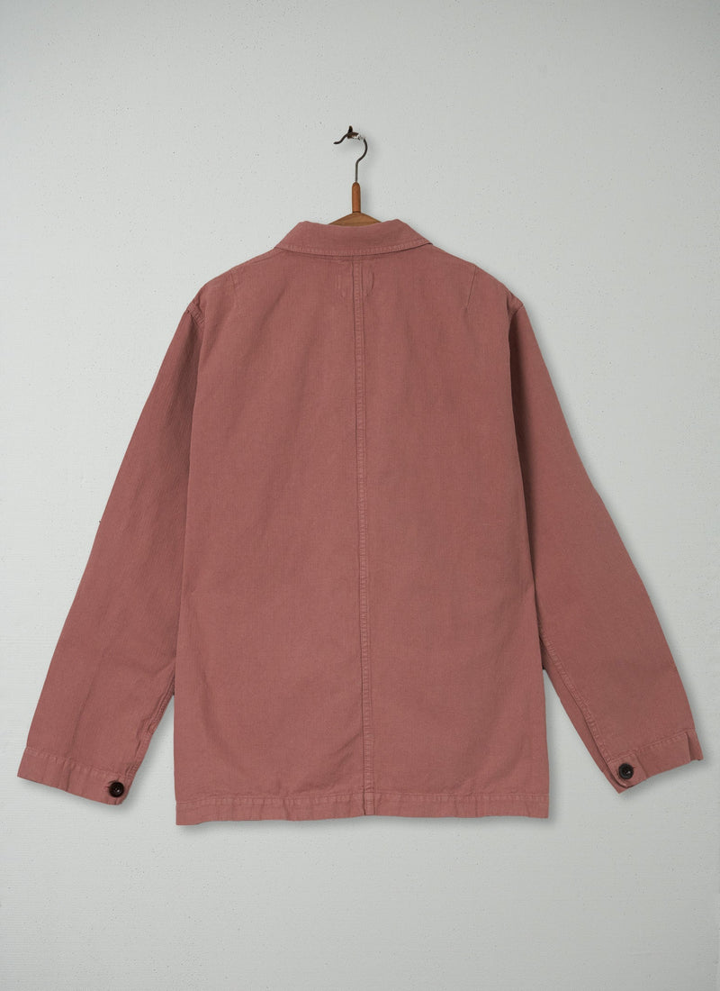Reworn Mens Herringbone Jacket Size L (009) | Dusty Pink