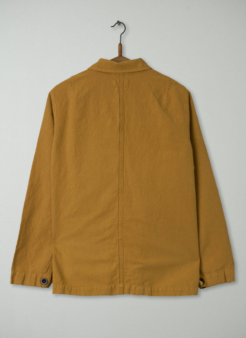 Reworn Men's Herringbone Jacket Size M (037) | Mustard
