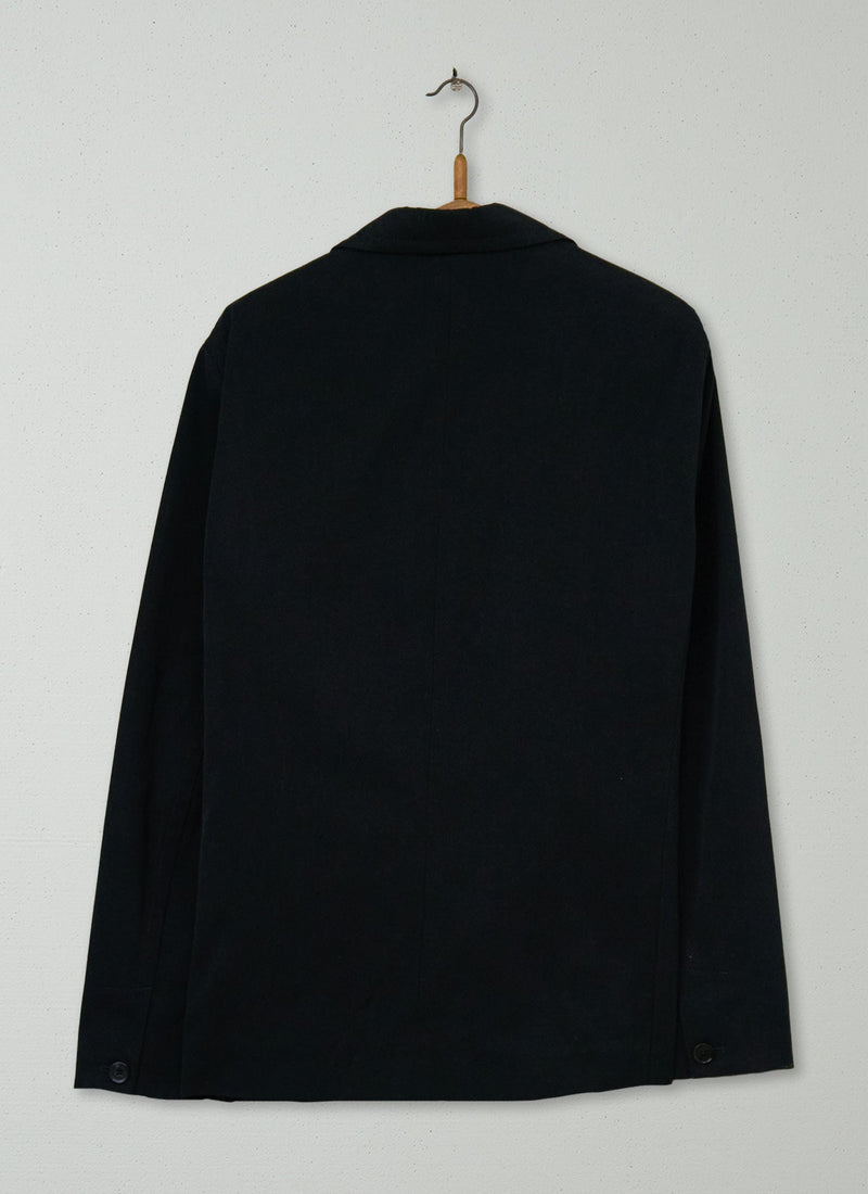 Reworn Mens Cotton Linen Blazer Size M (022) | Black