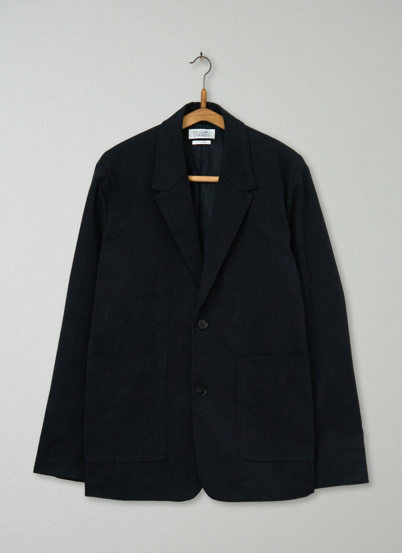 Reworn Mens Cotton Linen Blazer Size M (022) | Black