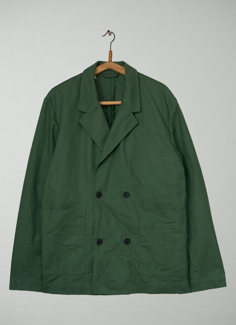 Reworn Mens Breasted Jacket Size L (054) | Balsam Green
