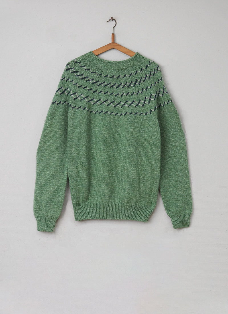 Reworn Mens Fair Isle Sweater Size M (002) | Lichen Multi