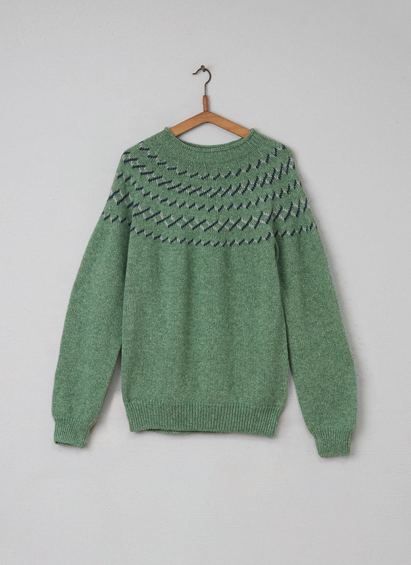Reworn Mens Fair Isle Sweater Size M (002) | Lichen Multi