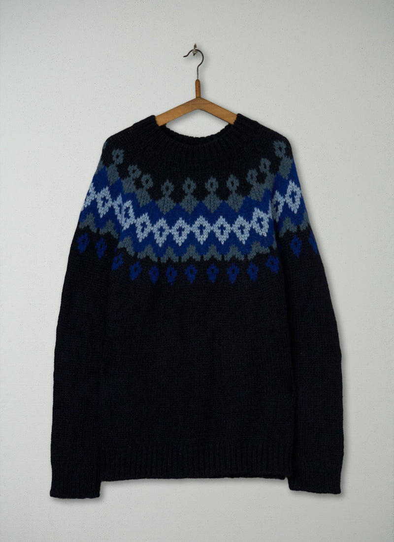 Reworn Fair Isle Yoke Sweater Size M (043) | Multi