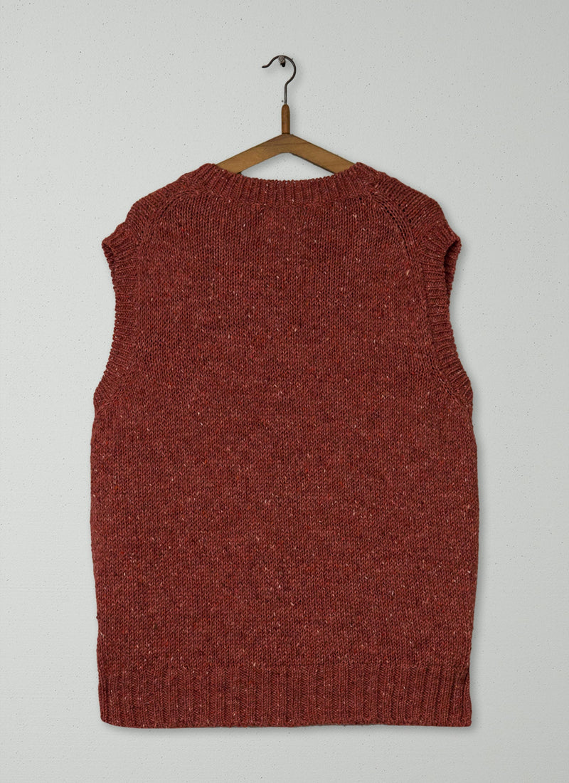 Reworn Mens Donegal Wool Knitted Tank Size XL (032) | Rose Quartz