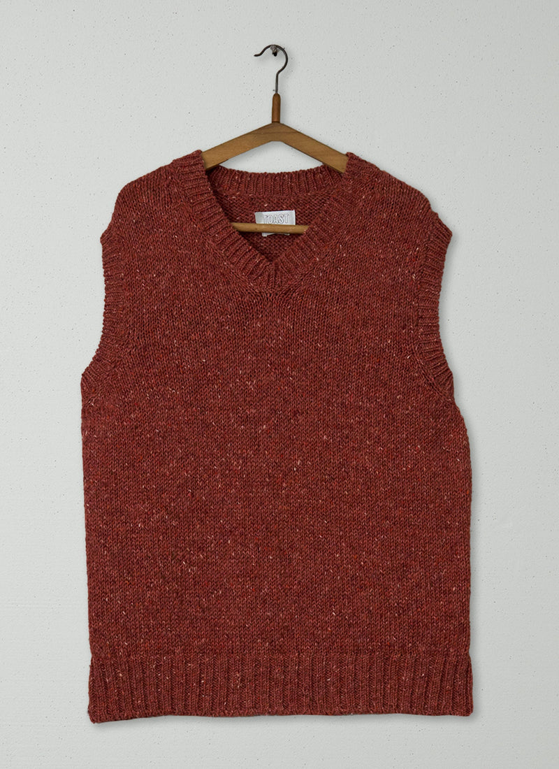 Reworn Mens Donegal Wool Knitted Tank Size XL (032) | Rose Quartz
