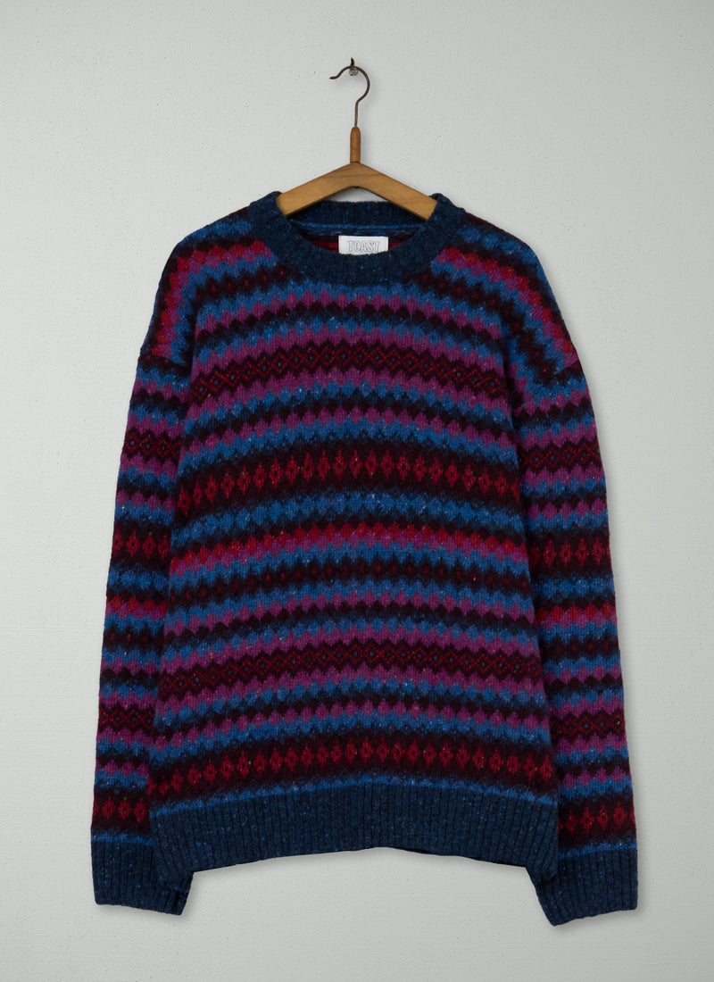 Reworn Mens Crew Neck Sweater Size M (022) | Multi