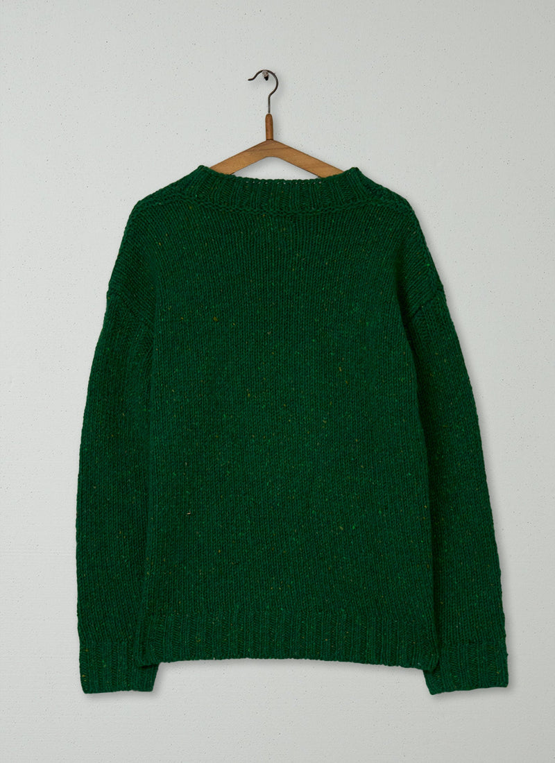 Reworn Mens Donegal Sweater Size XS (029) | Emerald