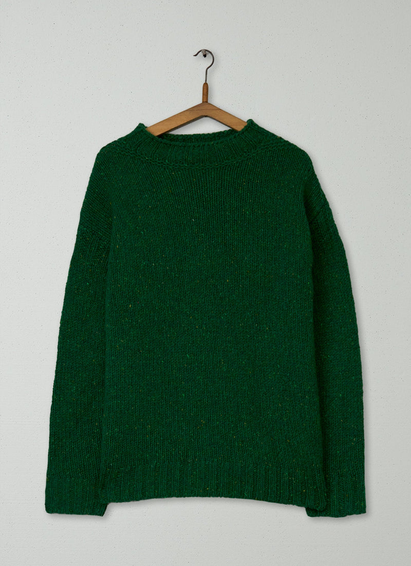Reworn Mens Donegal Sweater Size XS (029) | Emerald