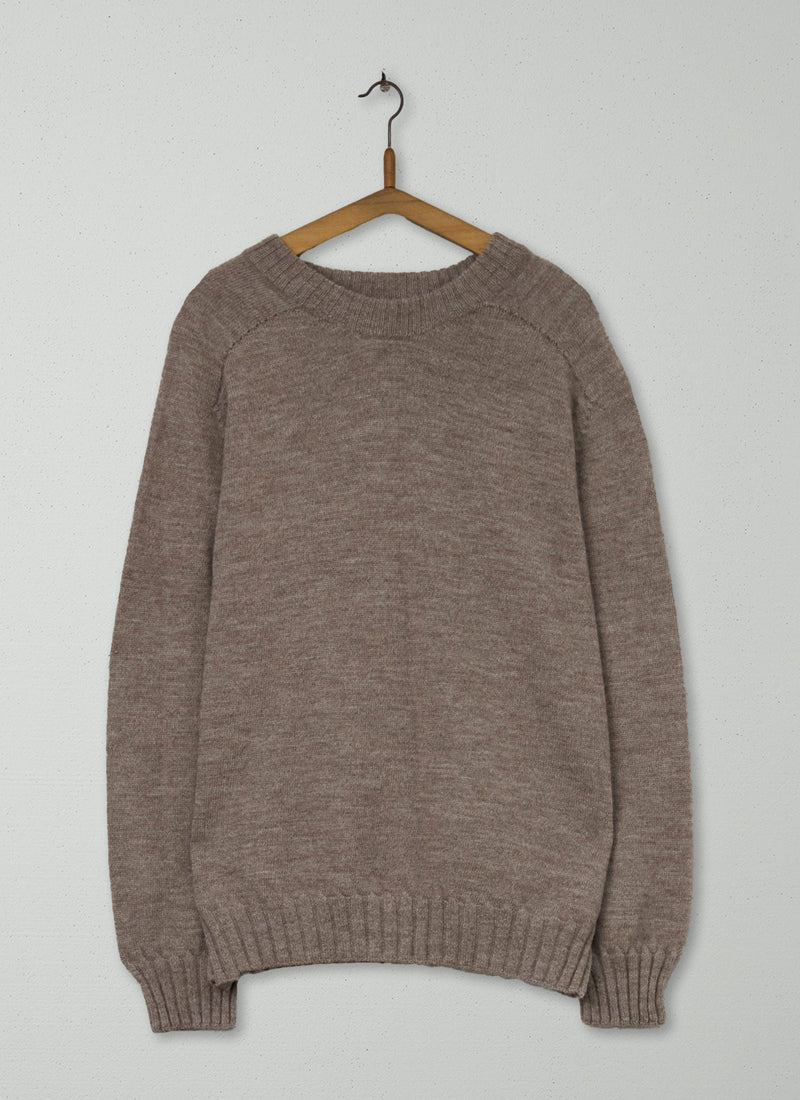 Reworn Mens Wool Alpaca Easy Sweater Size M (023) | Biscuit