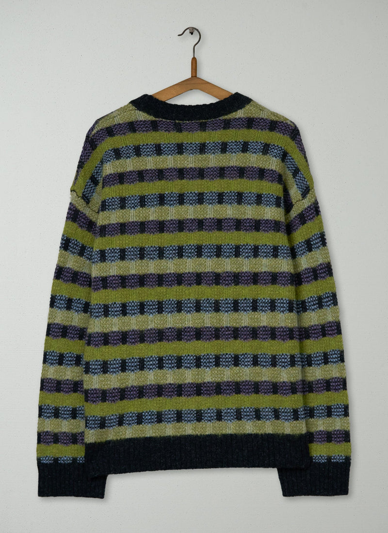 Reworn Mens Jacquard Sweater Size L (044) | Multi