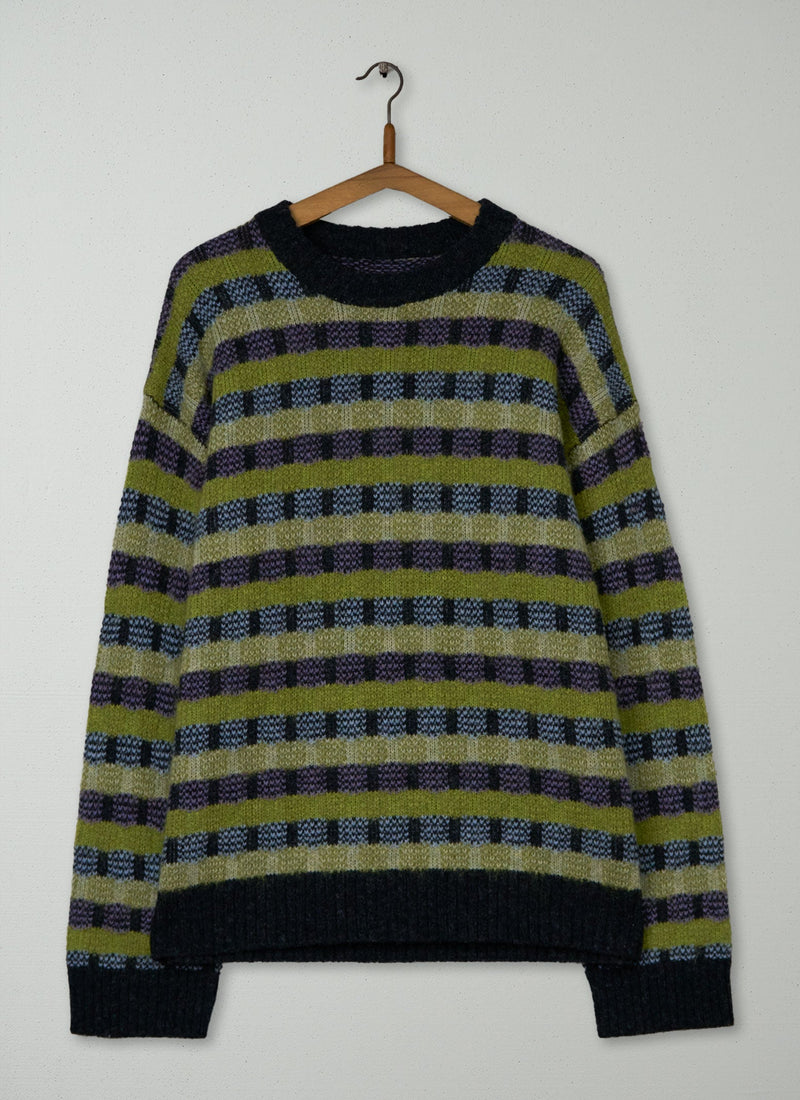 Reworn Mens Jacquard Sweater Size L (044) | Multi