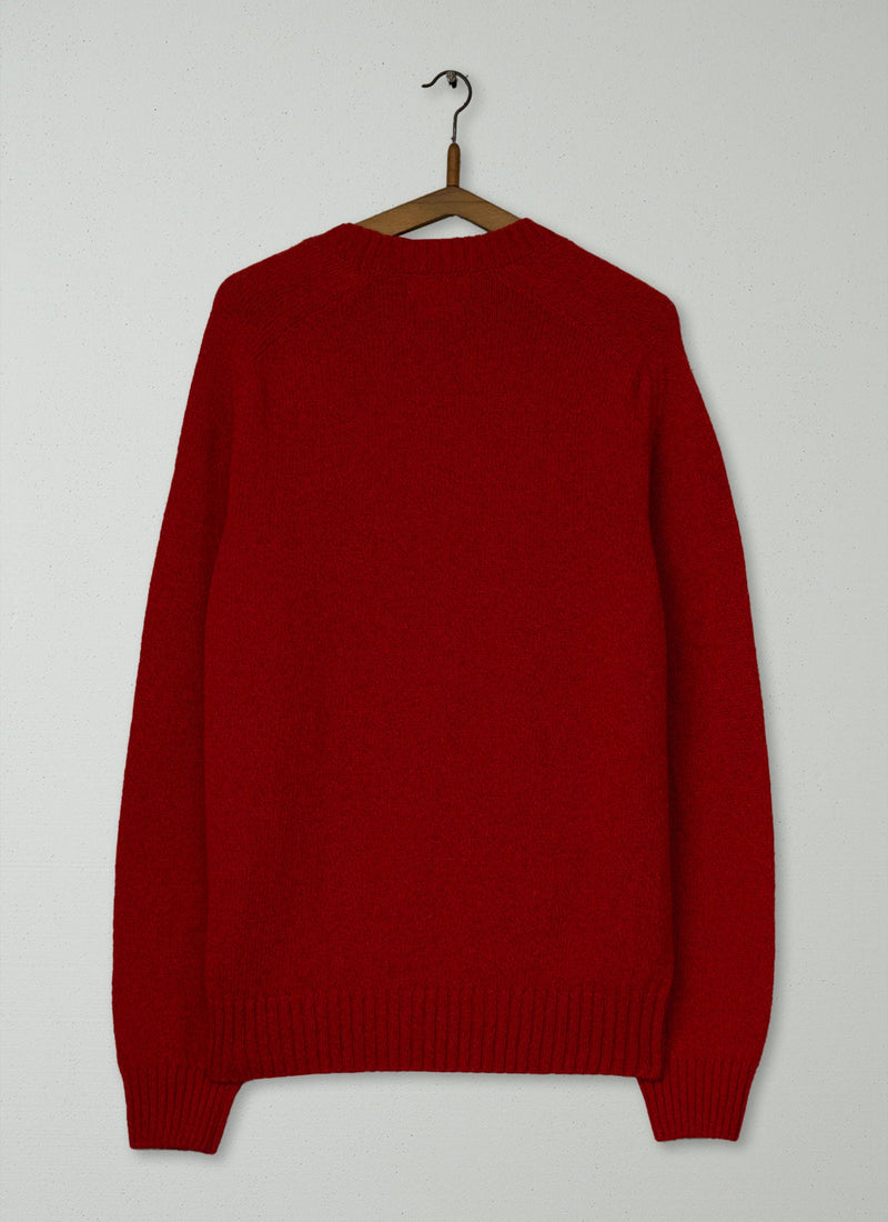 Reworn Crew Neck Sweater Size L (034) | Red