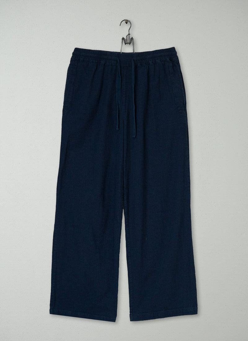 Reworn Mens Brushed Cotton Drawstring Trousers Size XS (083) | Navy