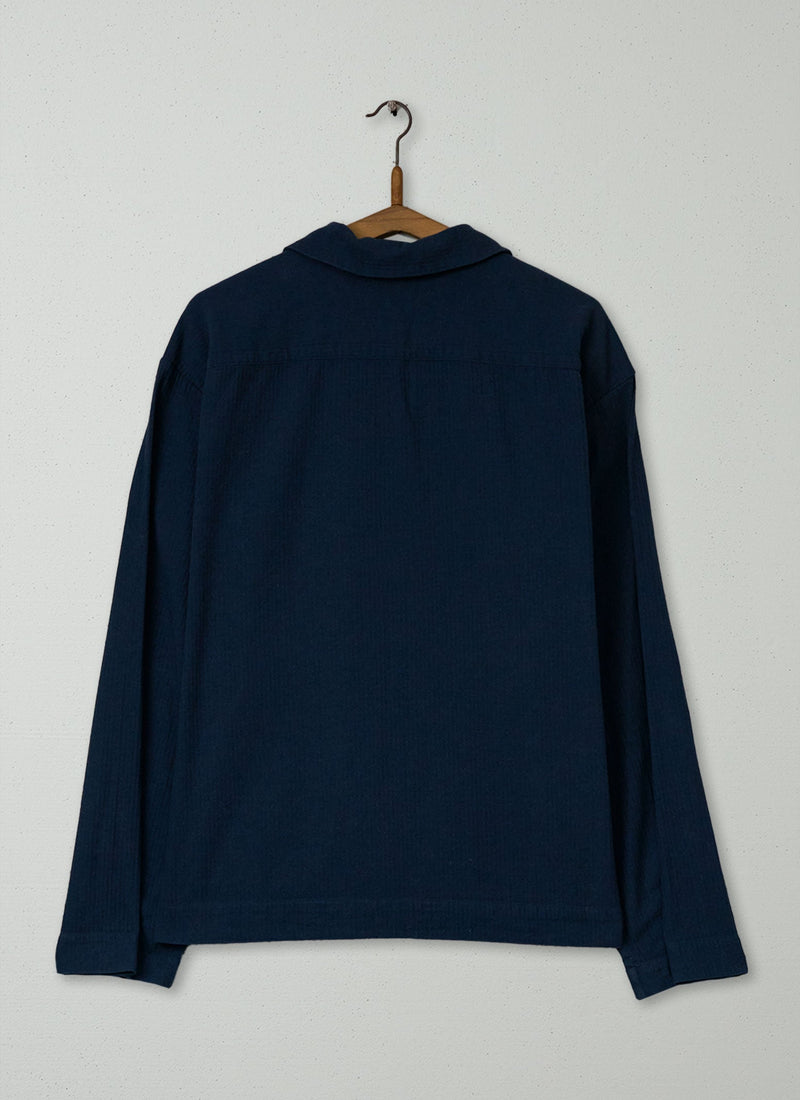 Reworn Brushed Cotton Smock Size M (030) | Blue Slate