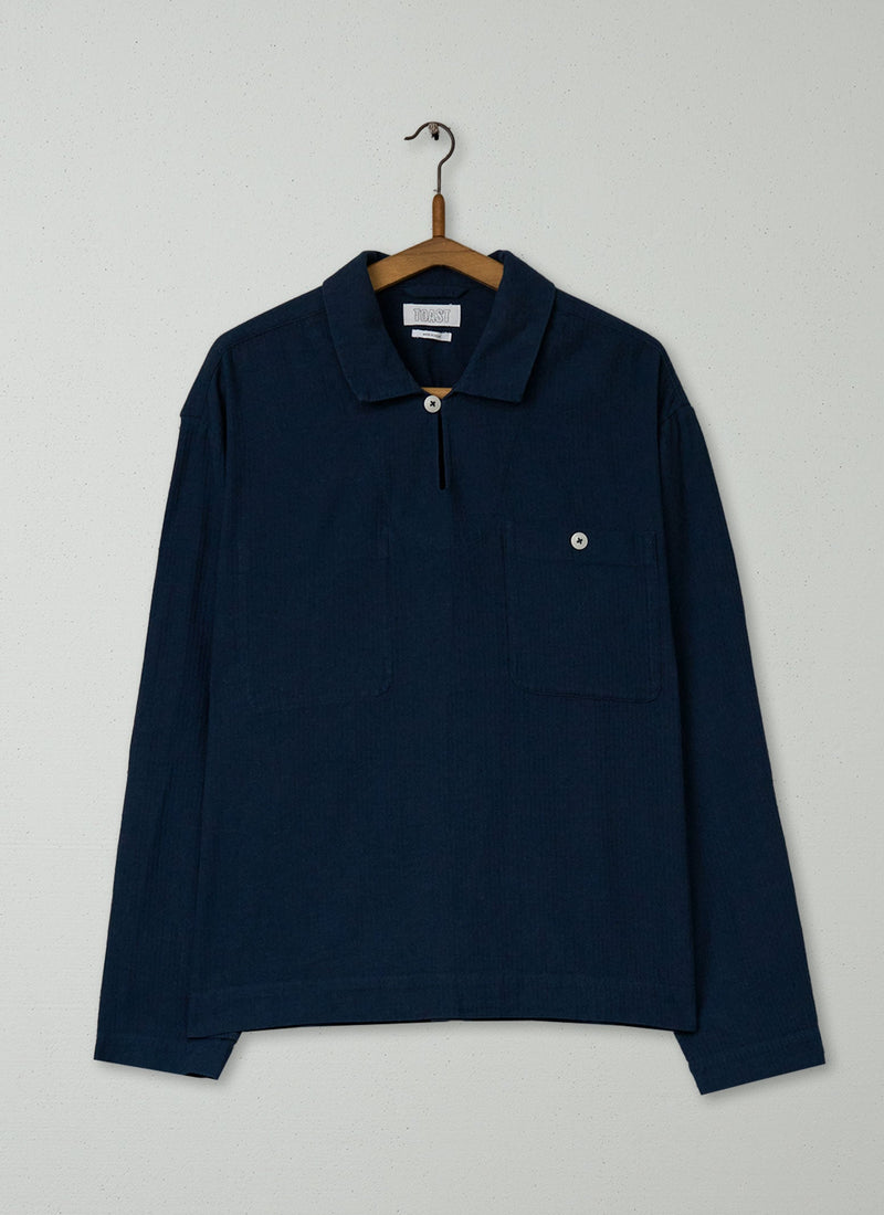 Reworn Brushed Cotton Smock Size M (030) | Blue Slate