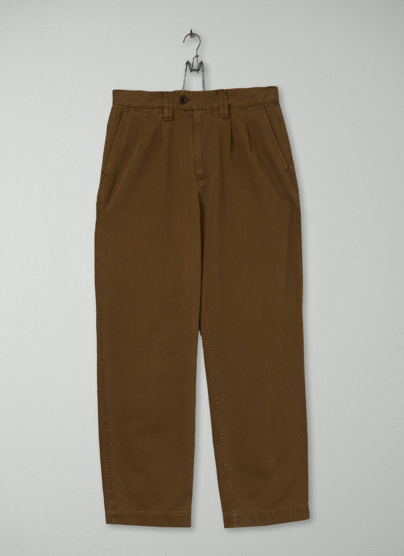 Reworn Mens Pleat Trousers Size M (042) | Toffee