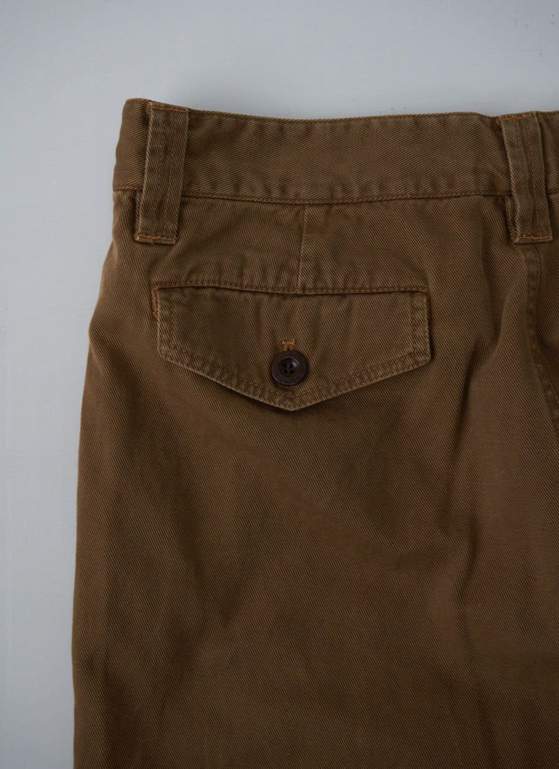 Reworn Pleat Trousers Size L (003) | Toffee