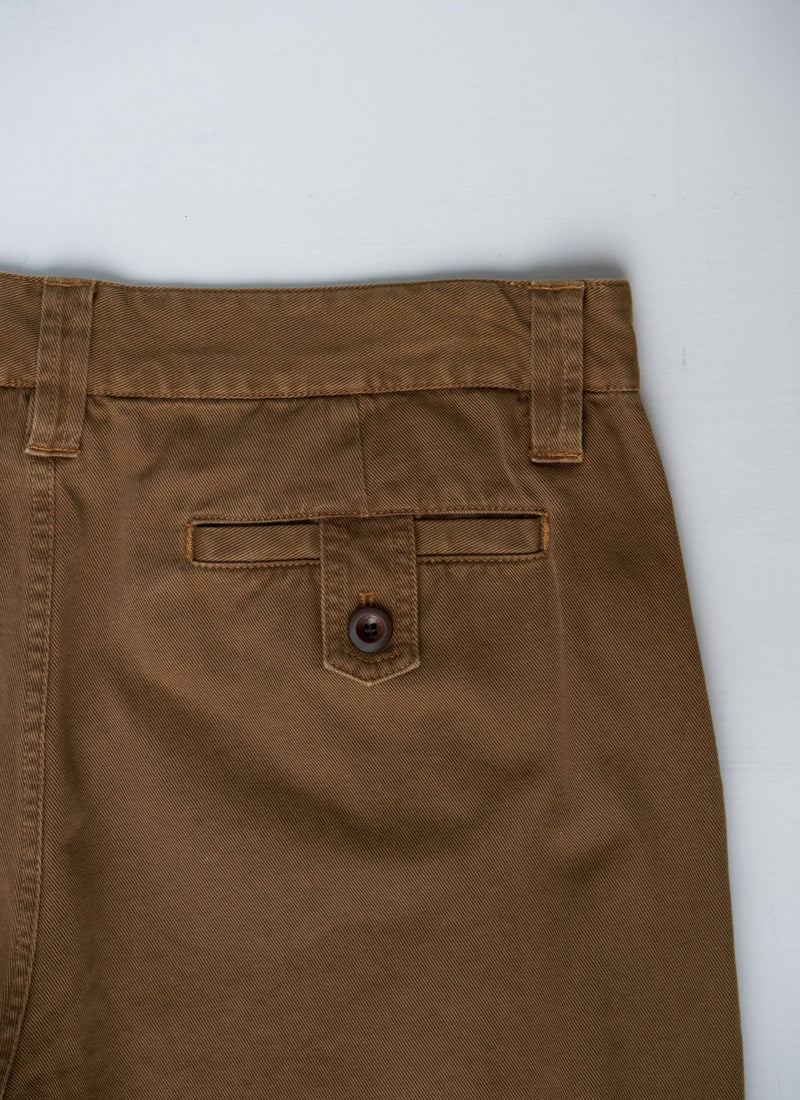 Reworn Mens Pleat Trousers Size L (015) | Toffee
