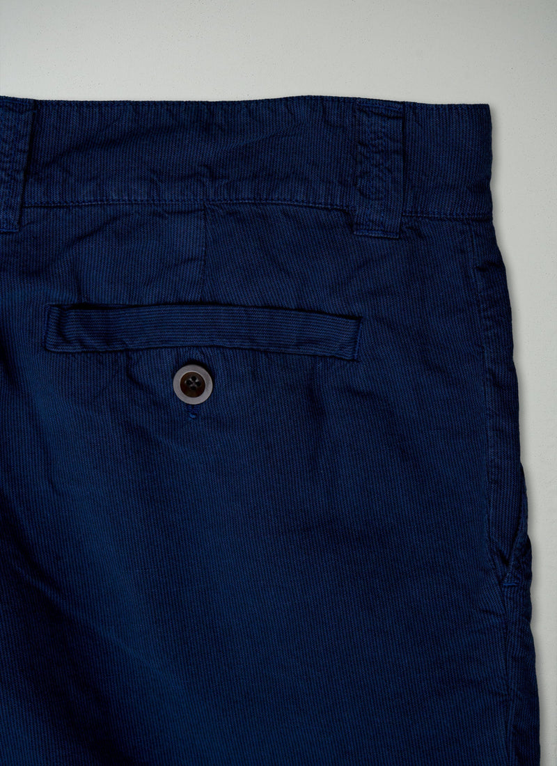 Reworn Mens Pleat Trousers Size L (009) | Indigo
