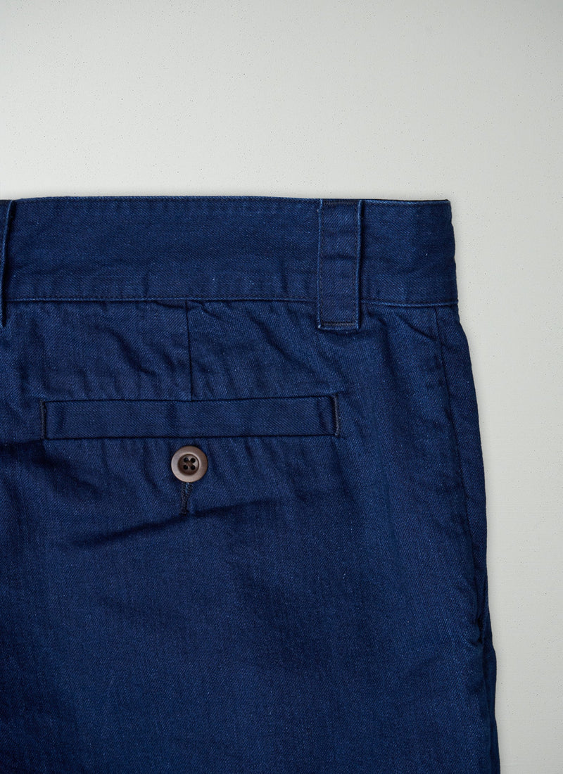 Reworn Mens Pleat Trousers Size S (060) | Indigo