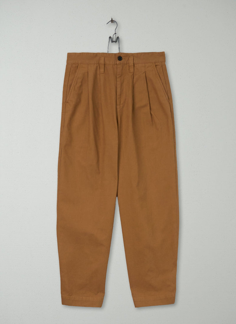 Reworn Mens Cotton Wide Leg Trousers Size S (119) | Faded Terracotta