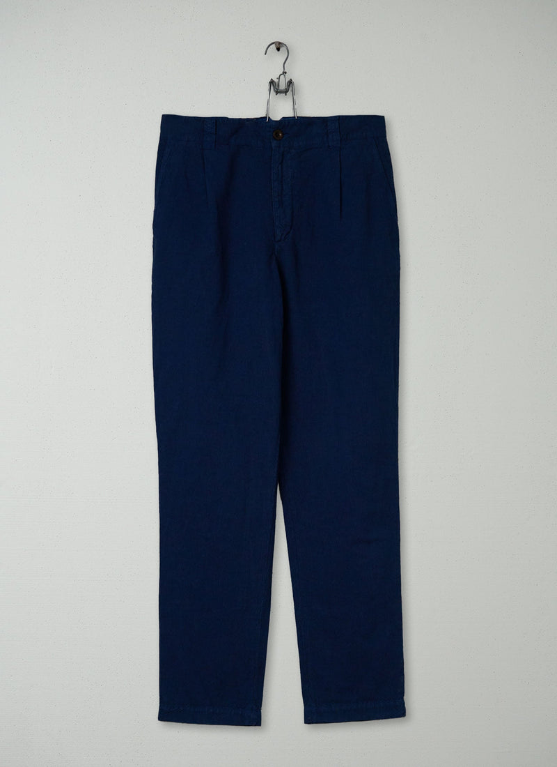 Reworn Pleat Trousers Size S (054) | Navy