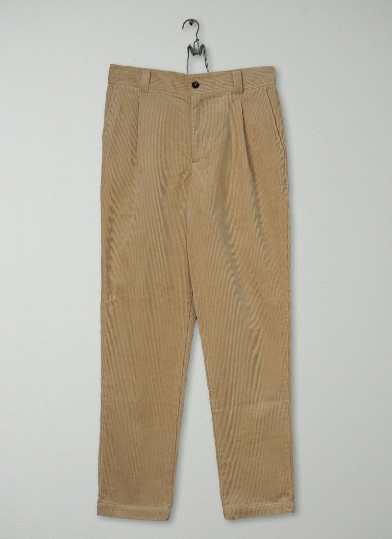Reworn Mens Organic Cord Tapered Trousers Size 30 (126) | Taupe