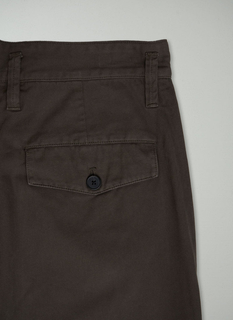 Reworn Bill Cotton Wide Leg Trousers Size 30 (039) | Dark Olive