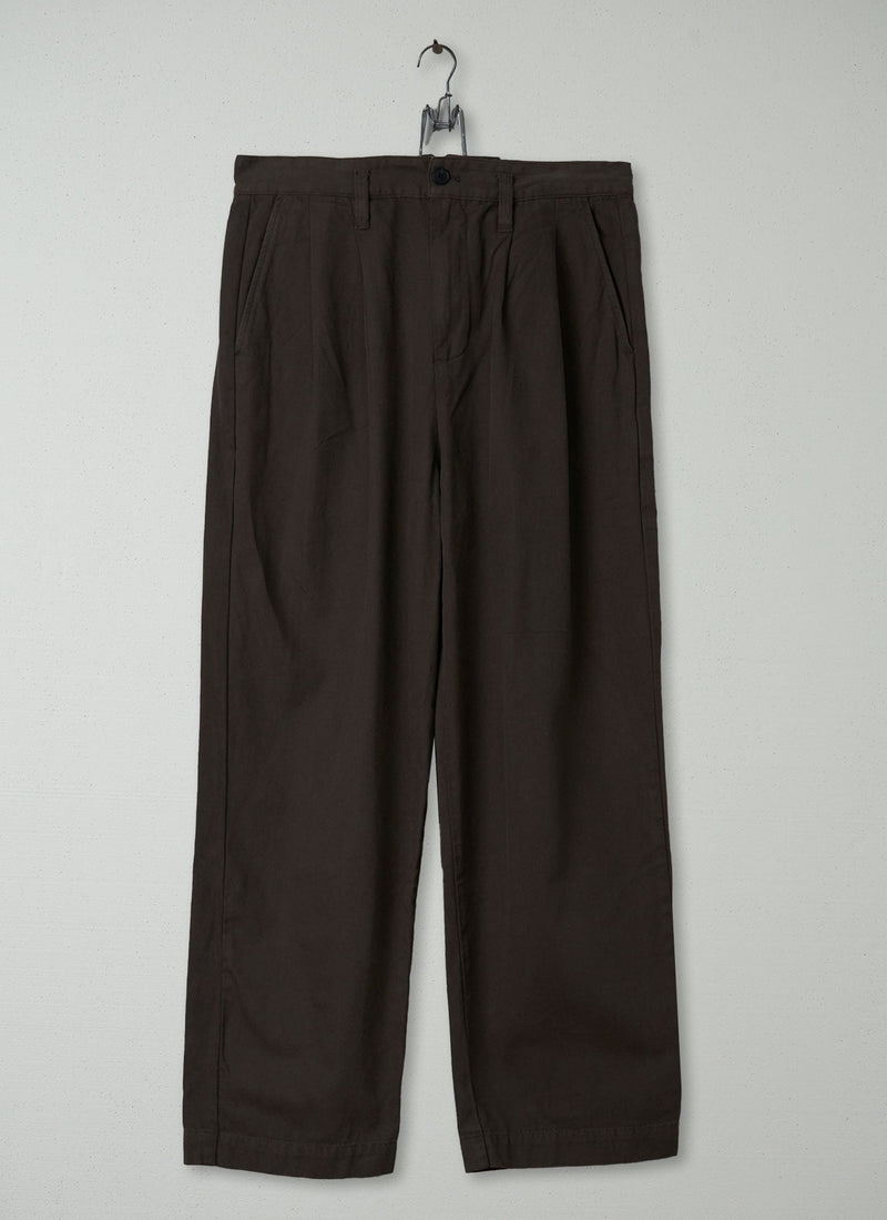 Reworn Bill Cotton Wide Leg Trousers Size 32 (092) | Dark Olive