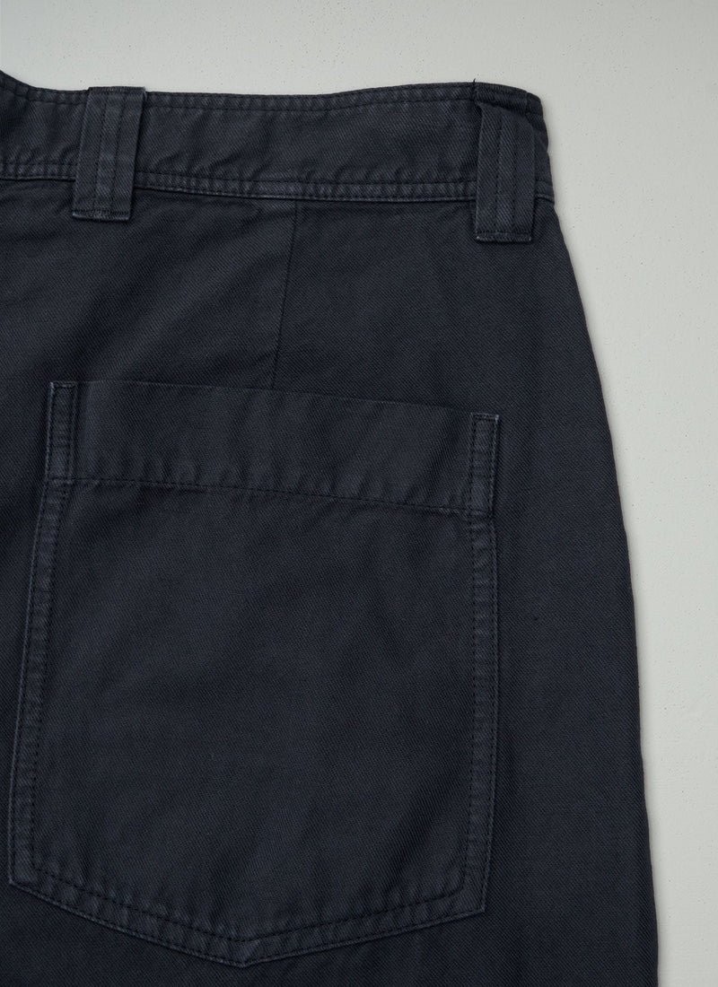 Reworn Mens Cotton Linen Tapered Trousers Size 32 (036) | Dark Navy