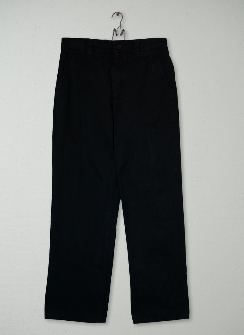 Reworn Mens Cotton Linen Pleat Trousers Size 32 (081) | Navy