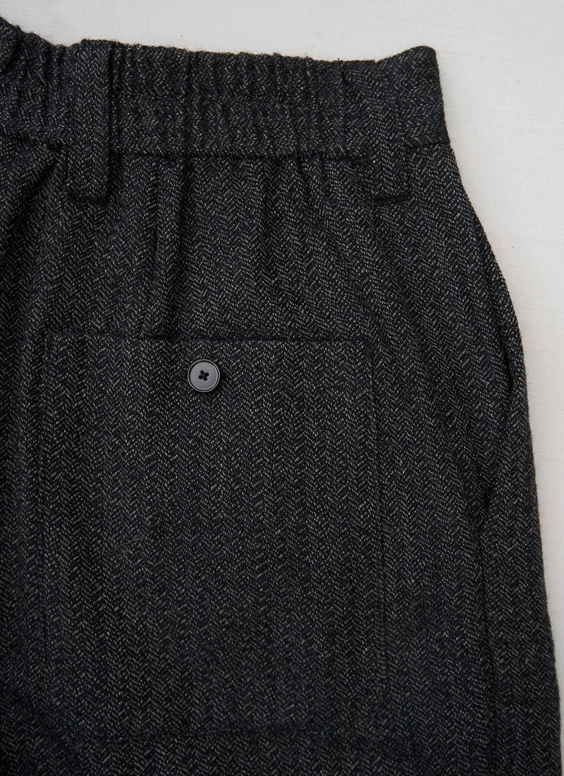 Reworn Mens Wool Herringbone Pleat Trousers Size 32 (122) | Multi