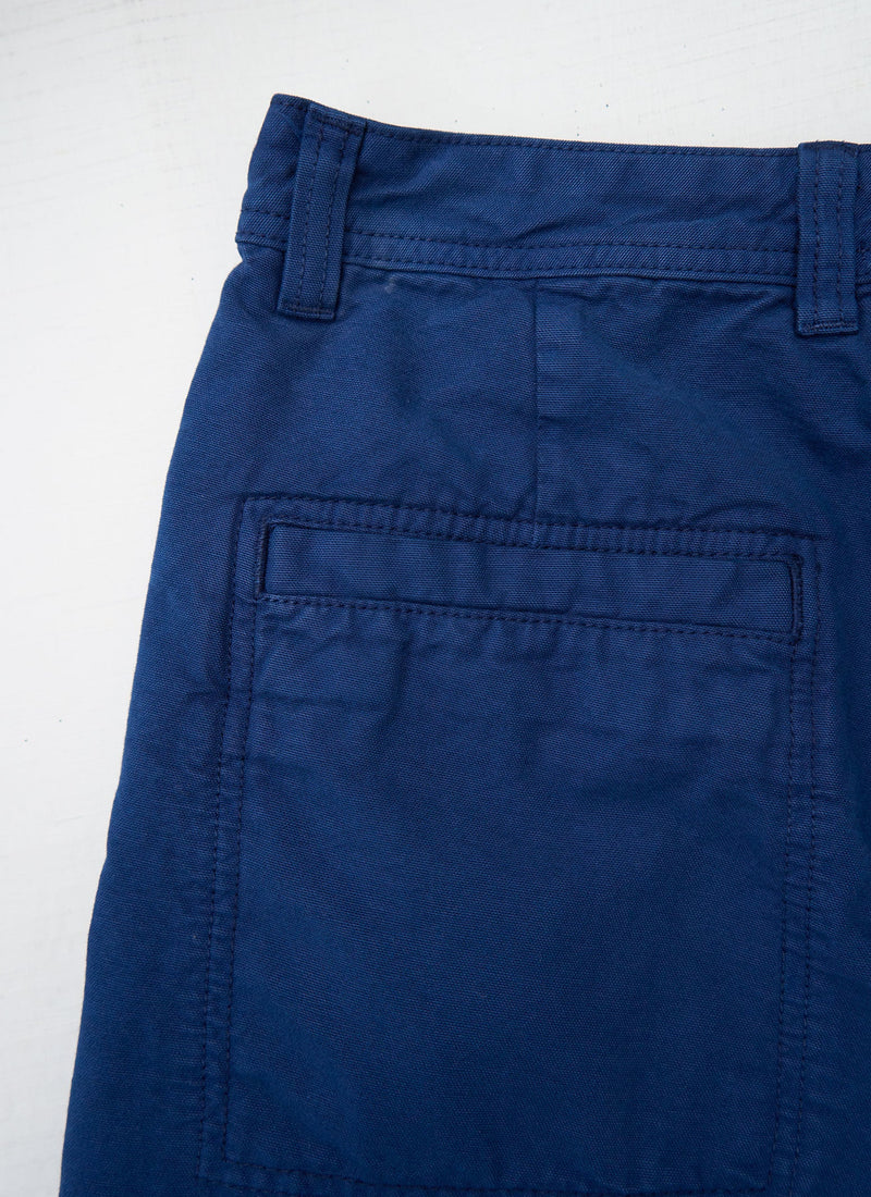 Reworn Mens Cotton Canvas Trousers Size 32 (110) | Uniform Blue
